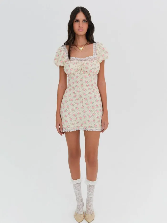 Women Maxine Mini Dress Ivory For Love and Lemons Dresses