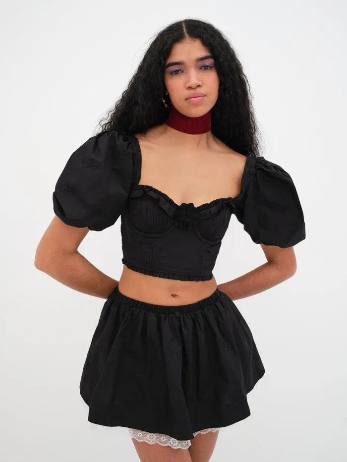 Women Maye Crop Top Black For Love and Lemons Tops Women Maye Crop Top Black For Love and Lemons Tops
