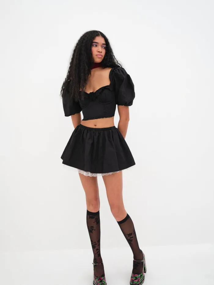 Women Maye Crop Top Black For Love and Lemons Tops Women Maye Crop Top Black For Love and Lemons Tops