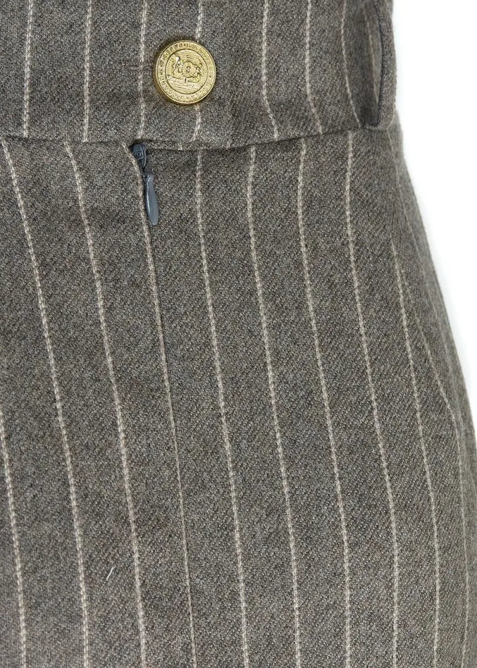 Women Mayfair Pencil Skirt Soft Grey Pinstripe Holland Cooper Tailoring