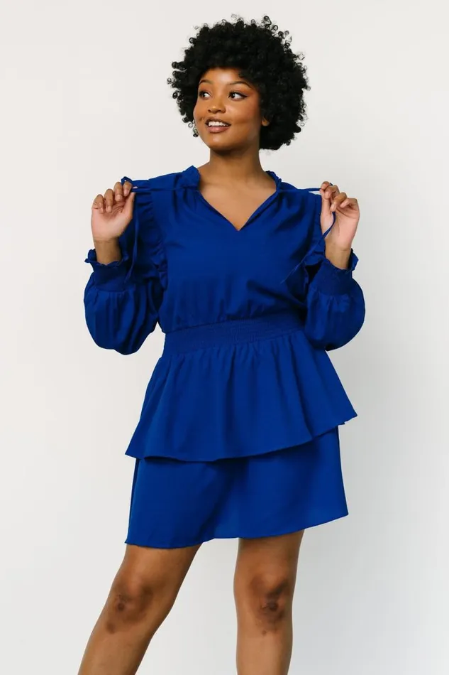 Women Maylee Tiered Short Dress Cobalt Baltic Born Short Dresses