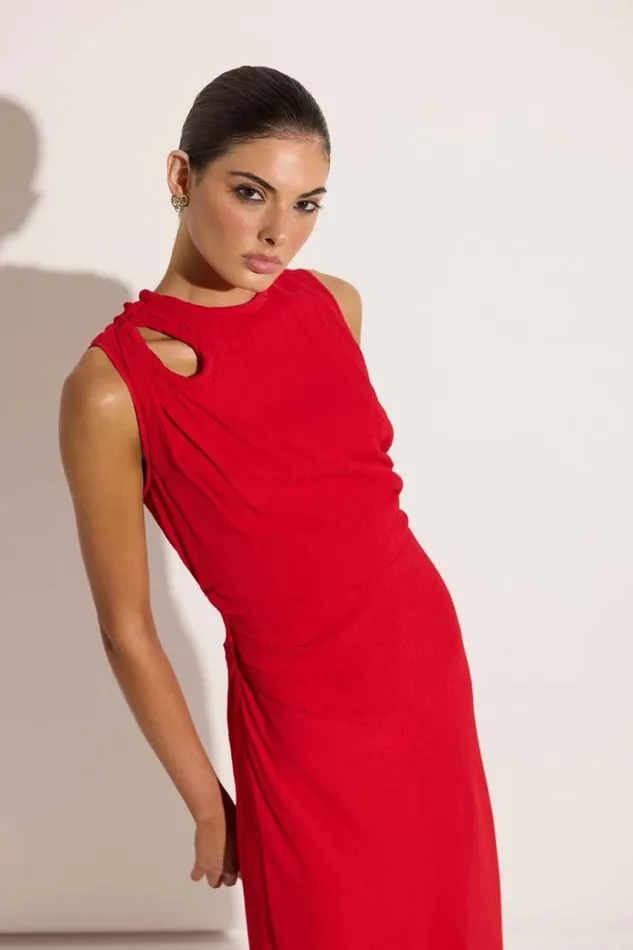 Women Midi Dresses Rachel Gilbert Quinn Dress Red