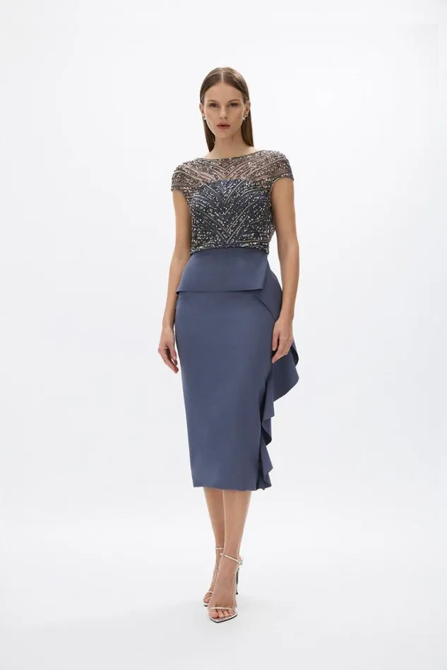 Women Midi Dresses Rachel Gilbert Rachel Gilbert GINGETTE DRESS 8211 NAVY