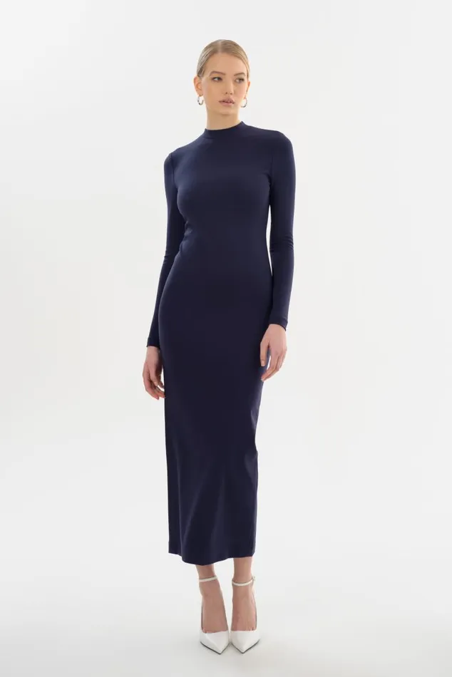 Women MIRELLA Knit Maxi Dress Midnight Blue LAMARQUE Dresses