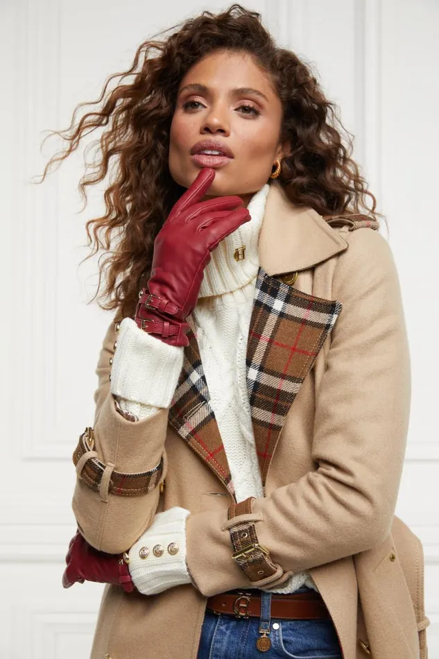 Women Monogram Leather Gloves Mulberry Holland Cooper Gloves Women Monogram Leather Gloves Mulberry Holland Cooper Gloves