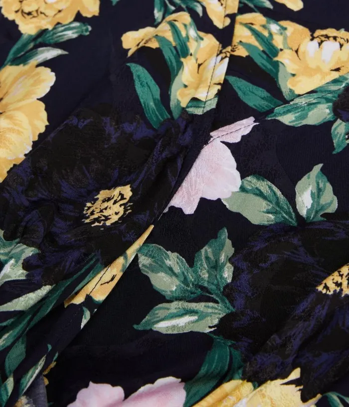 Women Multicolor Floral Print Long Sleeve Top With Draping THE KOOPLES Blouses and Shirts