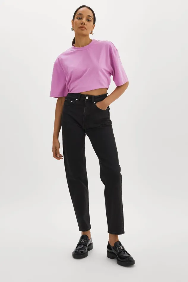 Women NAIA Cropped Tee Bodacious Pink LAMARQUE Tops Women NAIA Cropped Tee Bodacious Pink LAMARQUE Tops