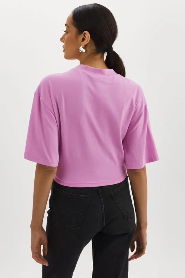 Women NAIA Cropped Tee Bodacious Pink LAMARQUE Tops Women NAIA Cropped Tee Bodacious Pink LAMARQUE Tops