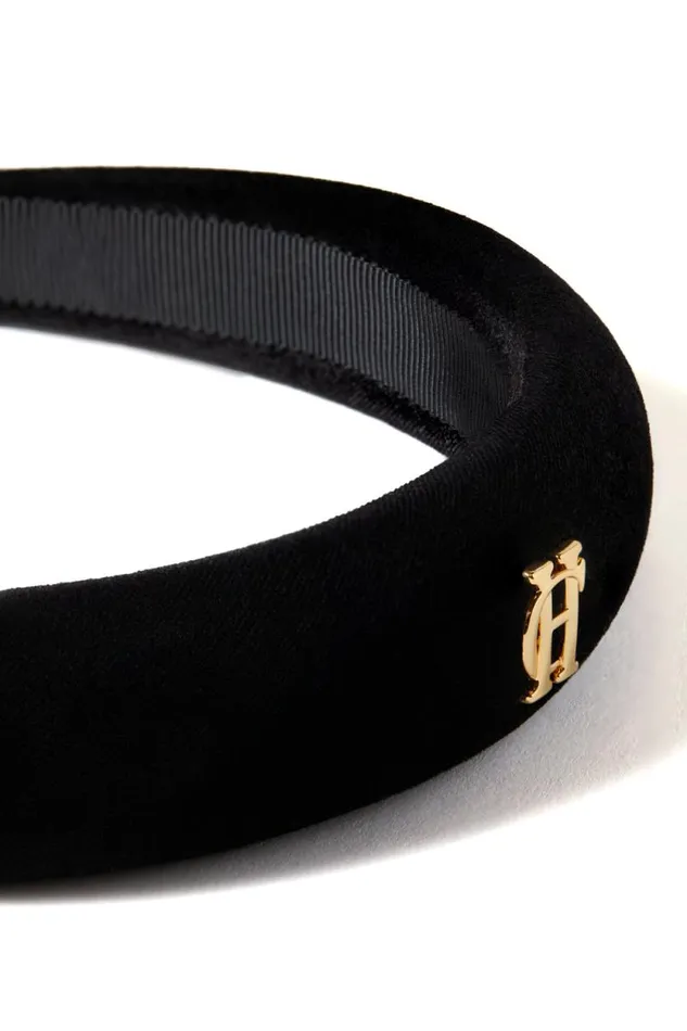 Women Narrow Headband Black Velvet Holland Cooper Hats and Headbands