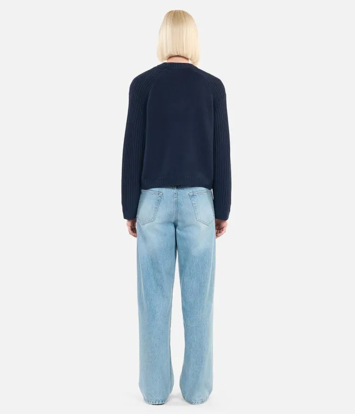 Women Navy Blue Wool Cardigan THE KOOPLES Sweaters