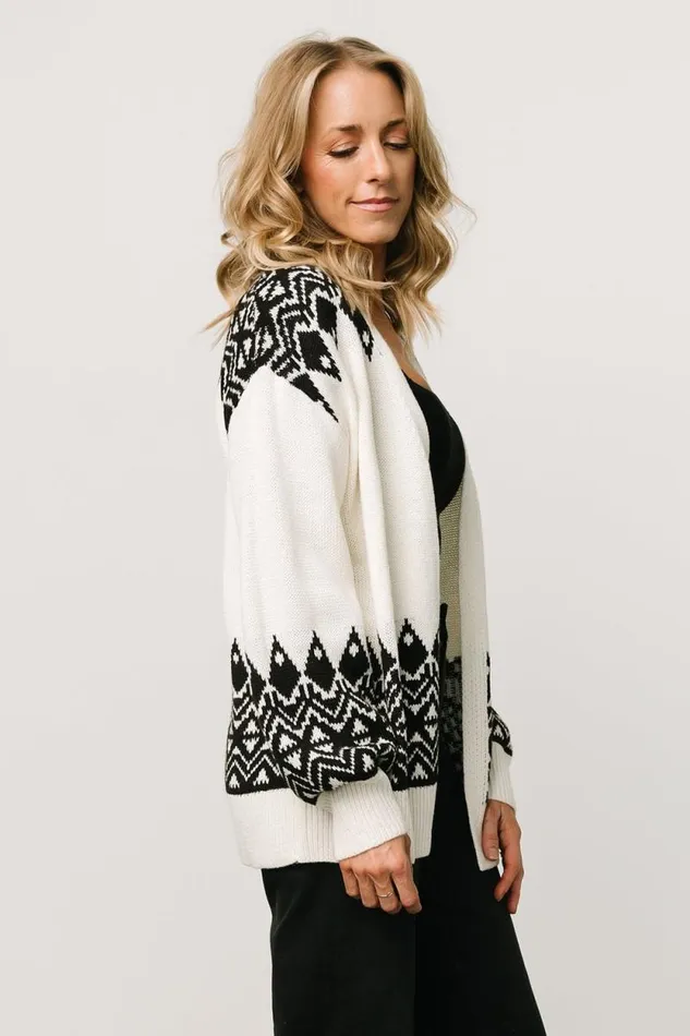 Women Nele Cardigan Cream Black Baltic Born Sweaters