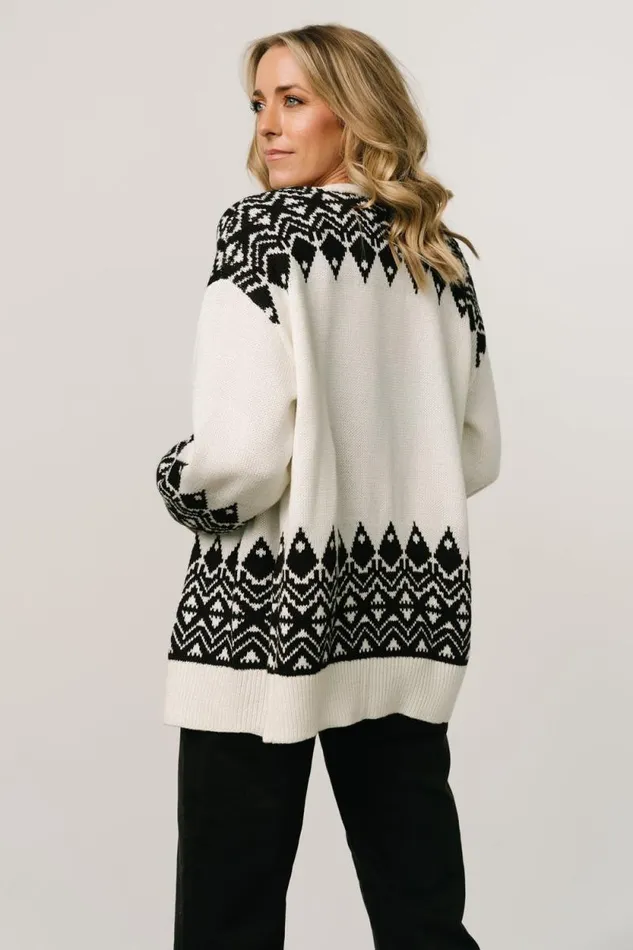 Women Nele Cardigan Cream Black Baltic Born Sweaters