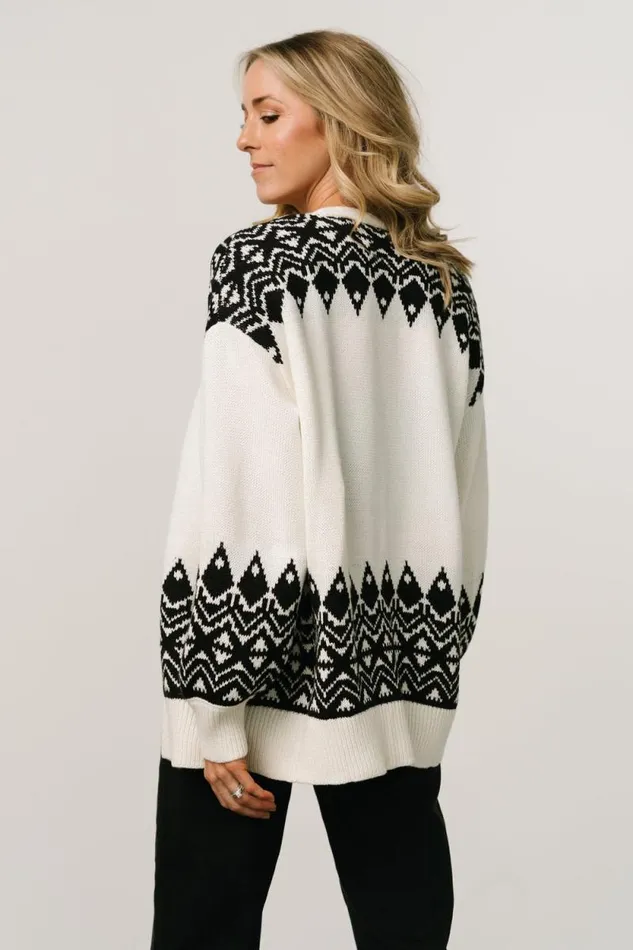 Women Nele Cardigan Cream Black Baltic Born Sweaters