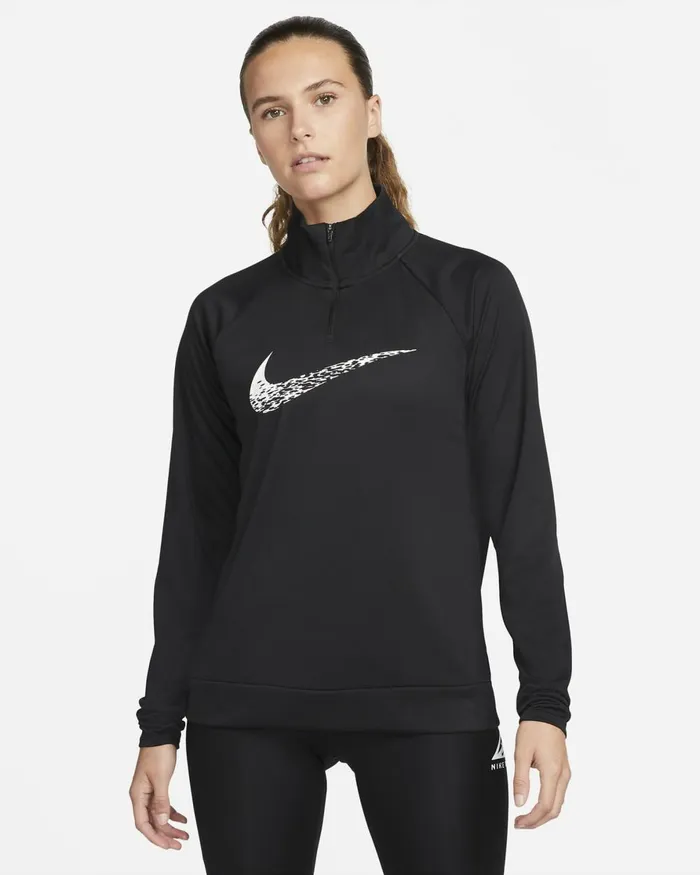 Women Nike All Clothing DriFIT Swoosh Run Blackwhite