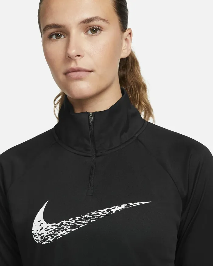 Women Nike All Clothing DriFIT Swoosh Run Blackwhite
