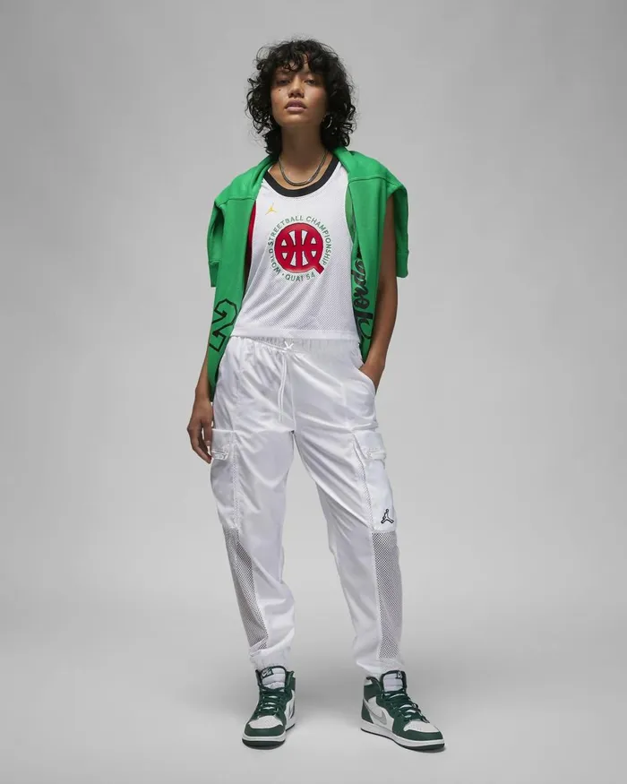 Women Nike All Clothing Jordan Quai 54 Whiteuniversity Redclassic Green