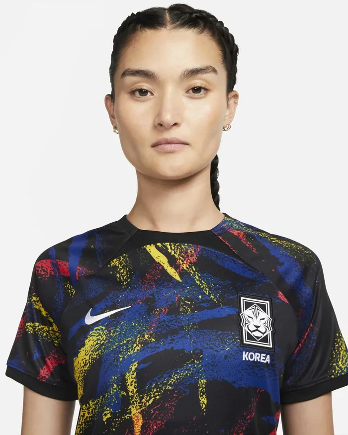 Women Nike All Clothing Korea 202223 Stadium Away Blackwhite