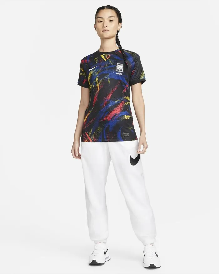 Women Nike All Clothing Korea 202223 Stadium Away Blackwhite