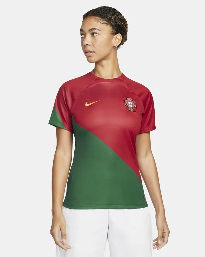 Women Nike All Clothing Portugal 202223 Stadium Home Pepper Redpepper Redgold Dart