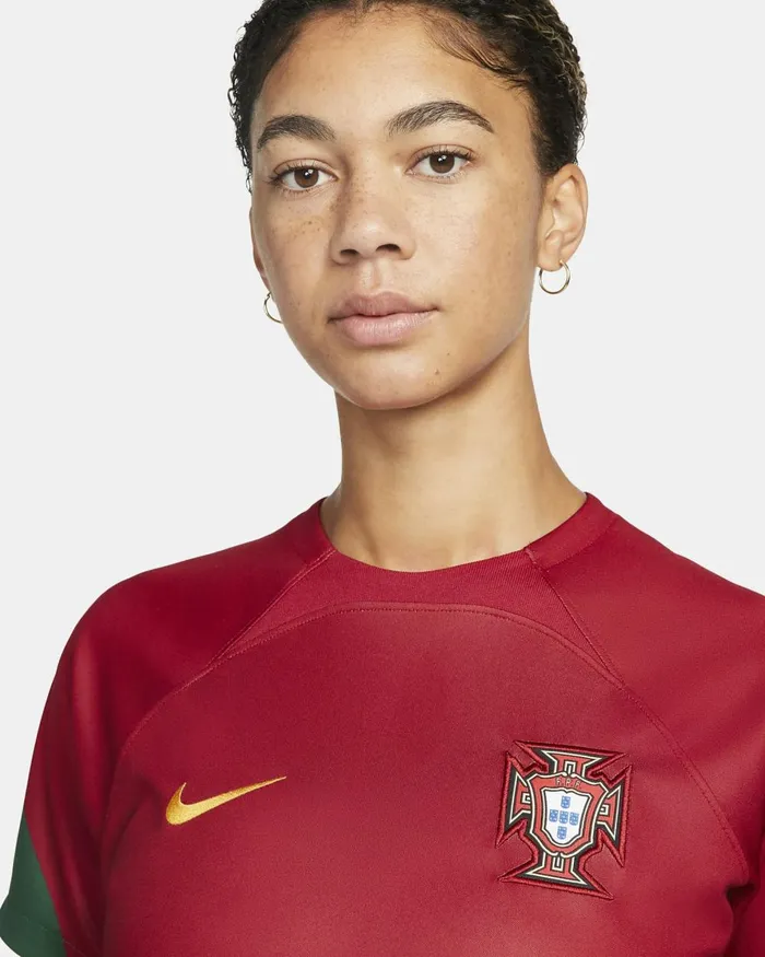 Women Nike All Clothing Portugal 202223 Stadium Home Pepper Redpepper Redgold Dart