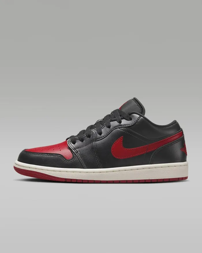 Women Nike All Shoes Air Jordan 1 Low Blacksailgym Red