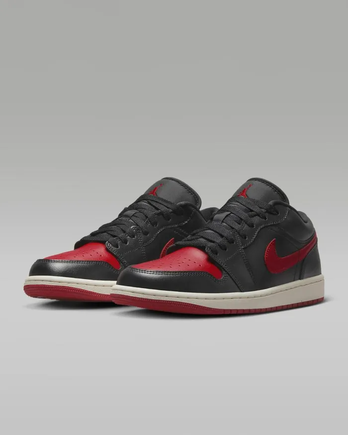 Women Nike All Shoes Air Jordan 1 Low Blacksailgym Red