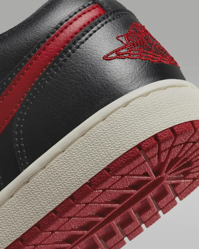 Women Nike All Shoes Air Jordan 1 Low Blacksailgym Red