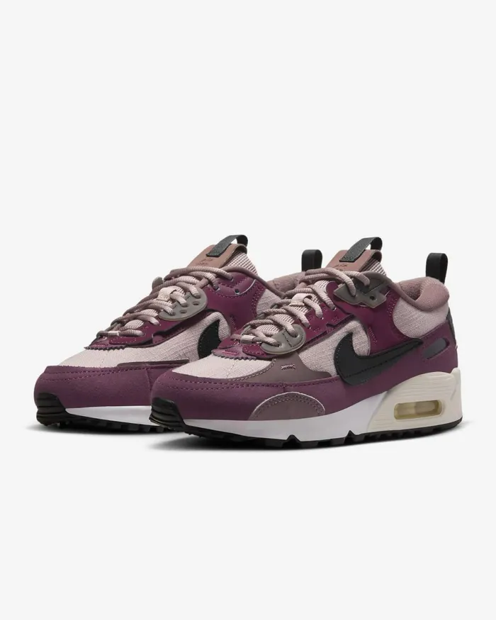 Women Nike All Shoes Air Max 90 Futura Diffused Taupeplum Eclipsenight Maroonblack