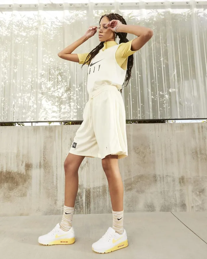 Women Nike All Shoes Air Max 90 SE Whitealabastersailcitron Pulse