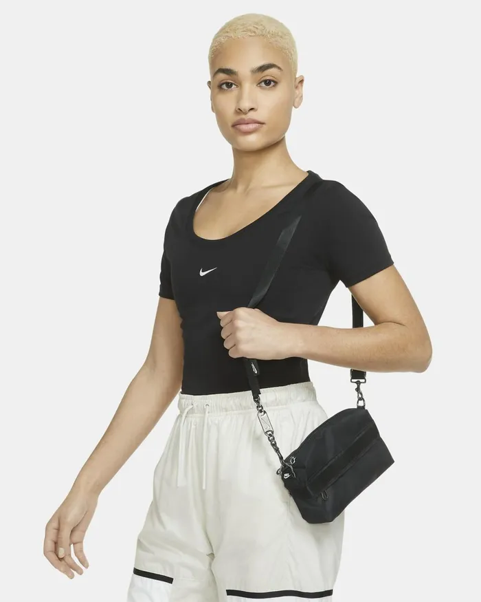 Women Nike Bags And Backpacks Sportswear Futura Luxe Blackblackdark Smoke Grey