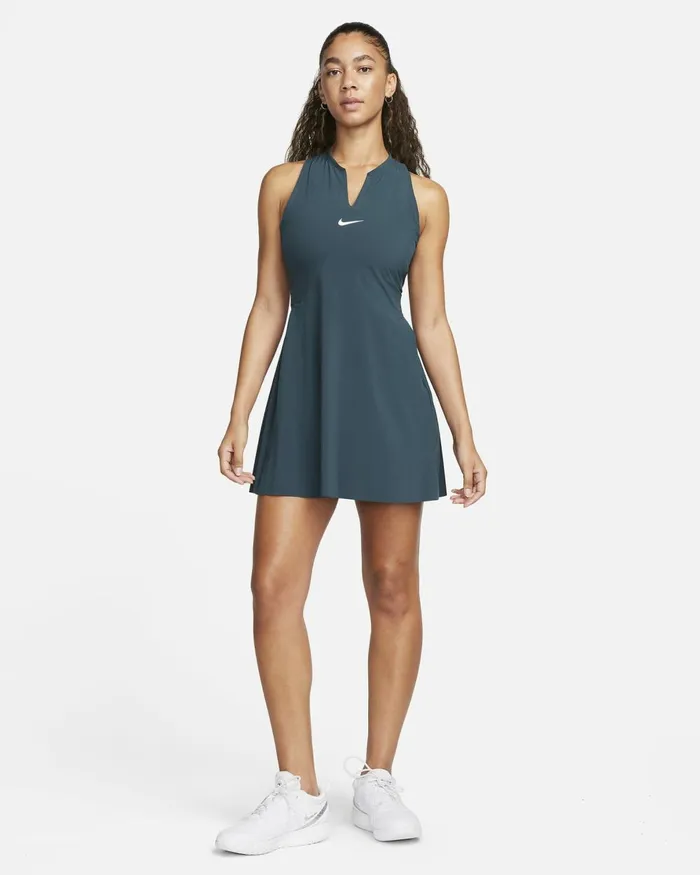 Women Nike Tennis DriFIT Advantage Deep Junglewhite
