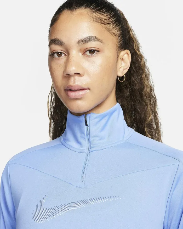 Women Nike Tops And TShirts DriFIT Swoosh Polardiffused Blue