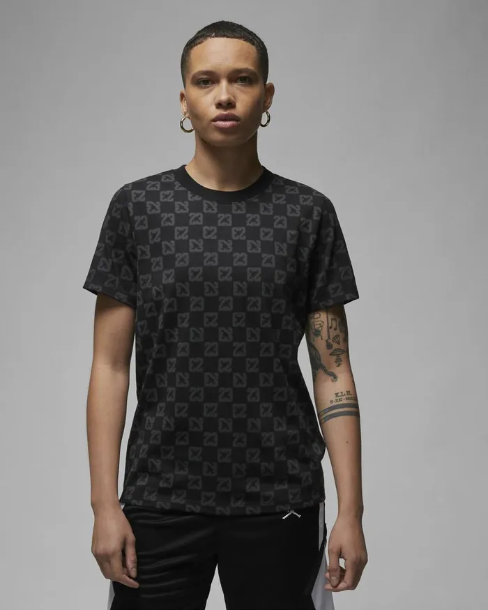 Women Nike Tops And TShirts Jordan Blackdark Smoke Grey