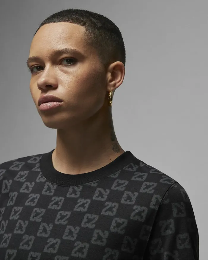 Women Nike Tops And TShirts Jordan Blackdark Smoke Grey