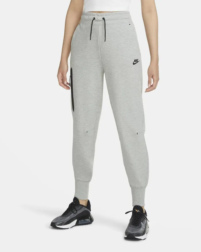 Women Nike Trousers Sportswear Tech Fleece Dark Grey Heatherblack