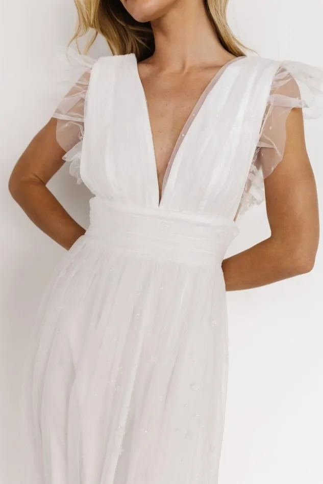 Women Nova Shimmer Maxi Dress White Baltic Born Embellished and Sequined Women Nova Shimmer Maxi Dress White Baltic Born Embellished and Sequined