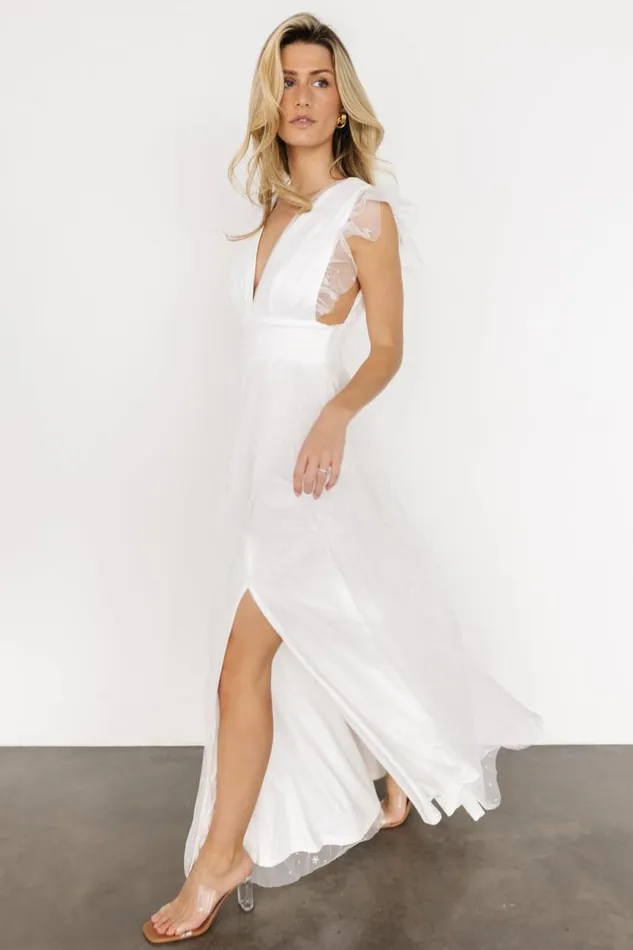 Women Nova Shimmer Maxi Dress White Baltic Born Embellished and Sequined Women Nova Shimmer Maxi Dress White Baltic Born Embellished and Sequined
