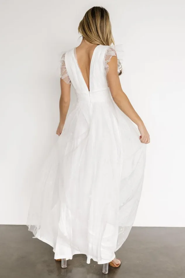 Women Nova Shimmer Maxi Dress White Baltic Born Embellished and Sequined Women Nova Shimmer Maxi Dress White Baltic Born Embellished and Sequined