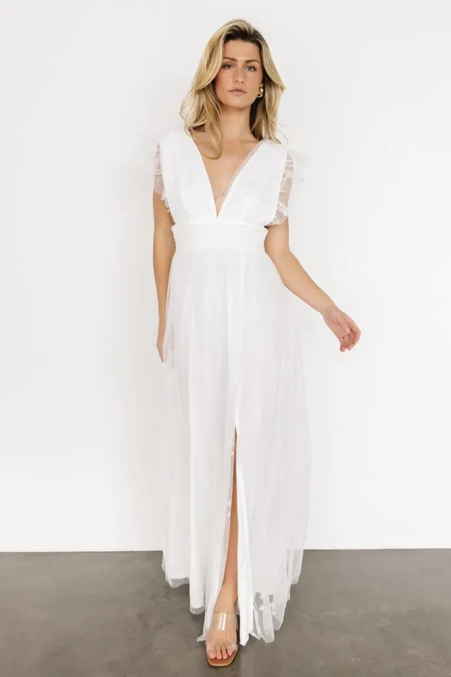 Women Nova Shimmer Maxi Dress White Baltic Born Embellished and Sequined Women Nova Shimmer Maxi Dress White Baltic Born Embellished and Sequined