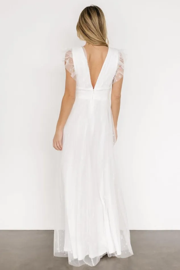 Women Nova Shimmer Maxi Dress White Baltic Born Embellished and Sequined Women Nova Shimmer Maxi Dress White Baltic Born Embellished and Sequined