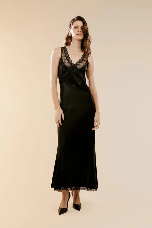 Women Occasion Dresses Bardot Mendez Slip Dress In Black Black