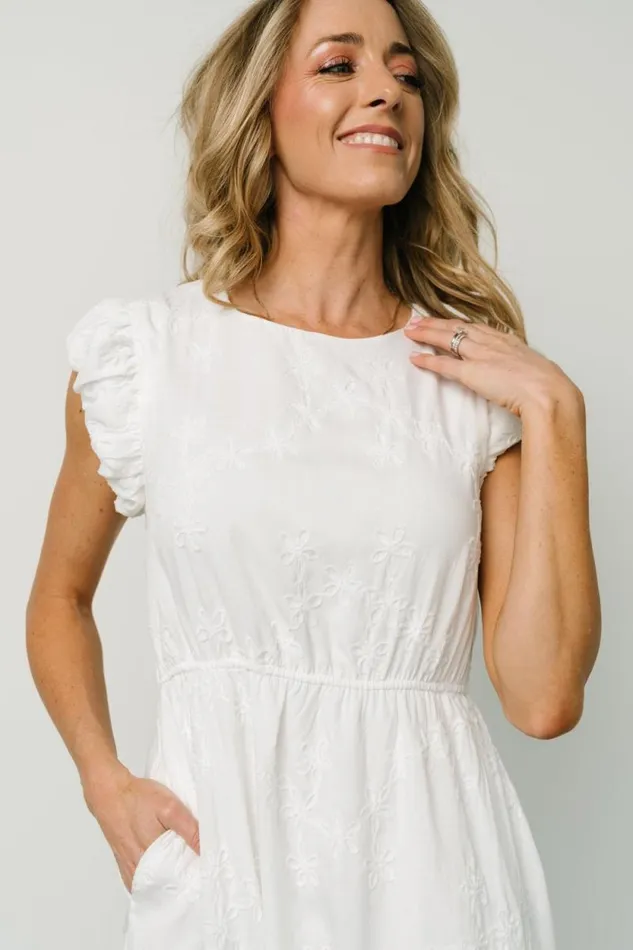 Women Odetta Embossed Midi Dress Off White Baltic Born Midi Dresses
