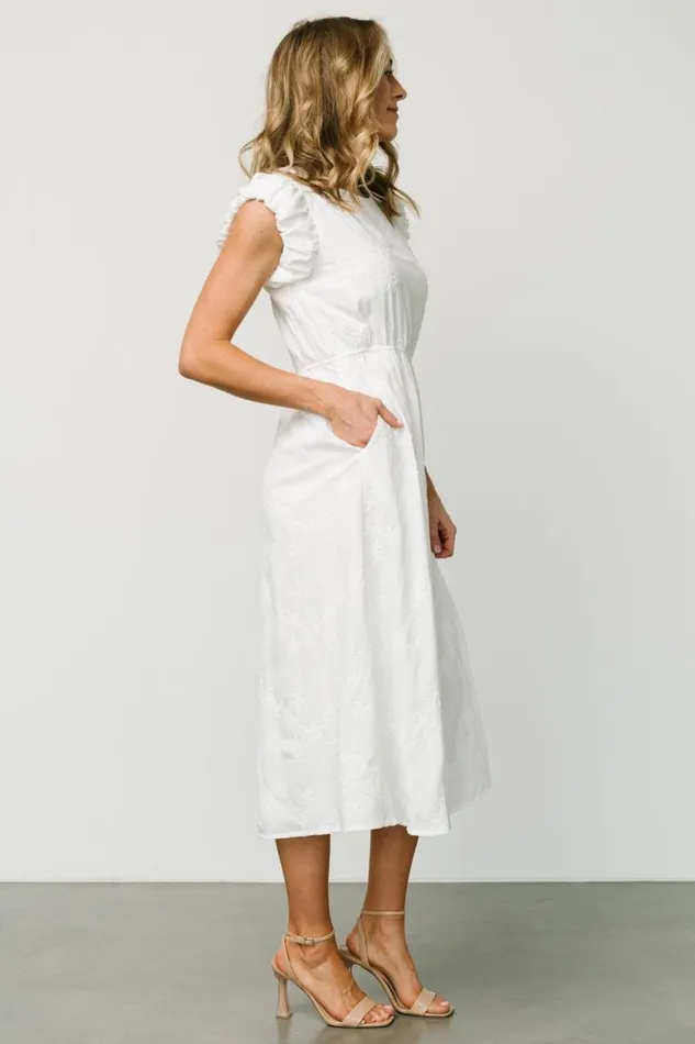 Women Odetta Embossed Midi Dress Off White Baltic Born Midi Dresses