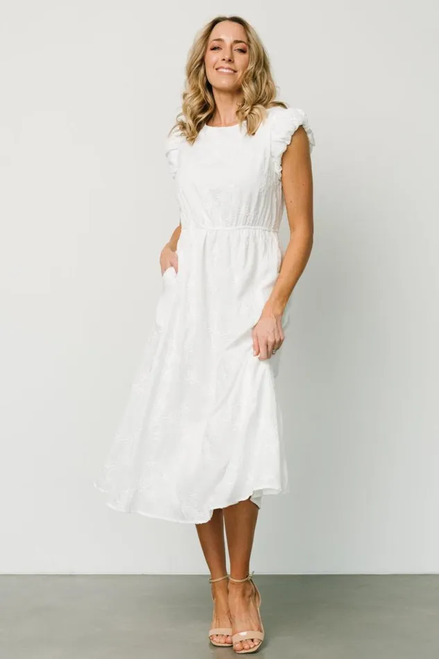 Women Odetta Embossed Midi Dress Off White Baltic Born Midi Dresses