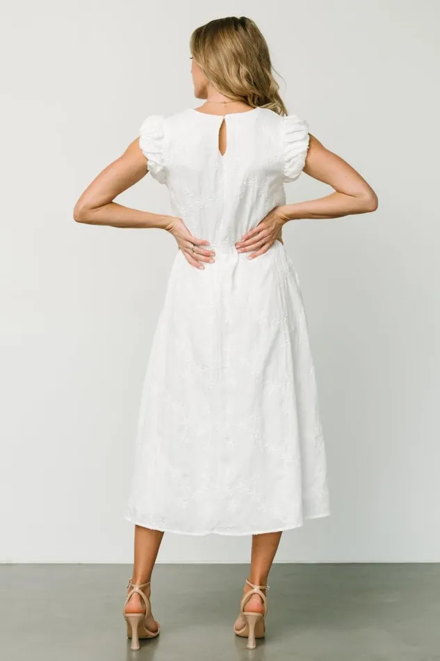 Women Odetta Embossed Midi Dress Off White Baltic Born Midi Dresses