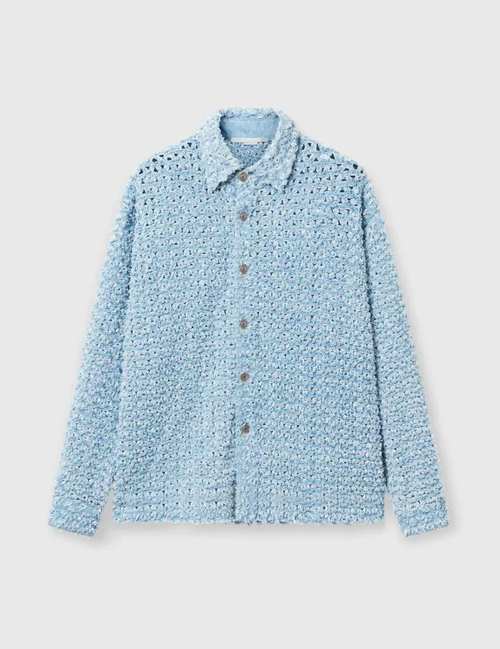 Women Oversized Denim Boucl Shirt Light Blue Stella McCartney Shirts And Tops