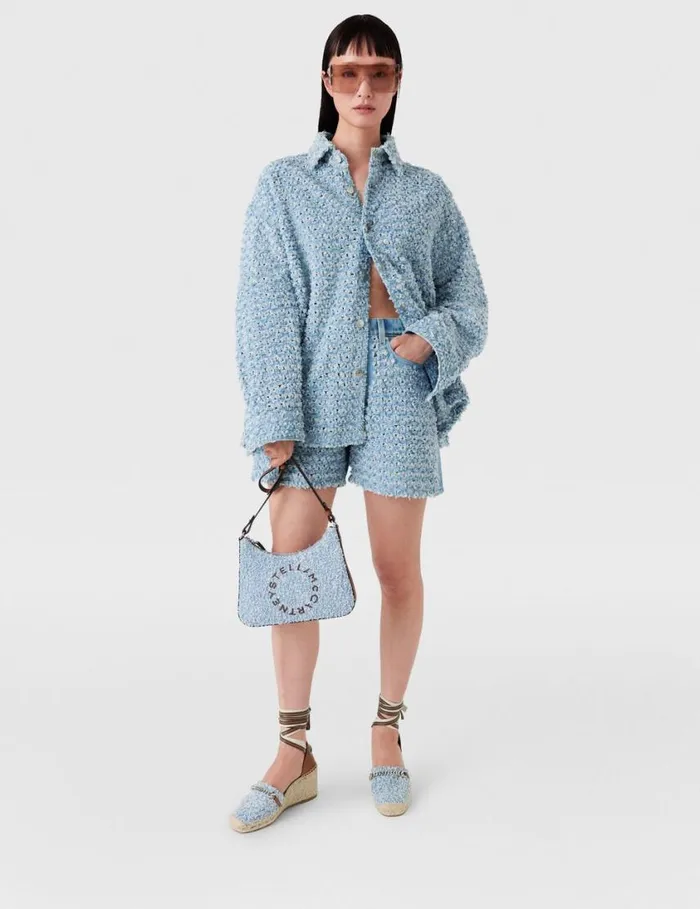 Women Oversized Denim Boucl Shirt Light Blue Stella McCartney Shirts And Tops Women Oversized Denim Boucl Shirt Light Blue Stella McCartney Shirts And Tops