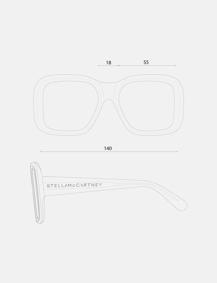 Women Oversized Square Sunglasses Shiny Black Stella McCartney Sunglasses Women Oversized Square Sunglasses Shiny Black Stella McCartney Sunglasses
