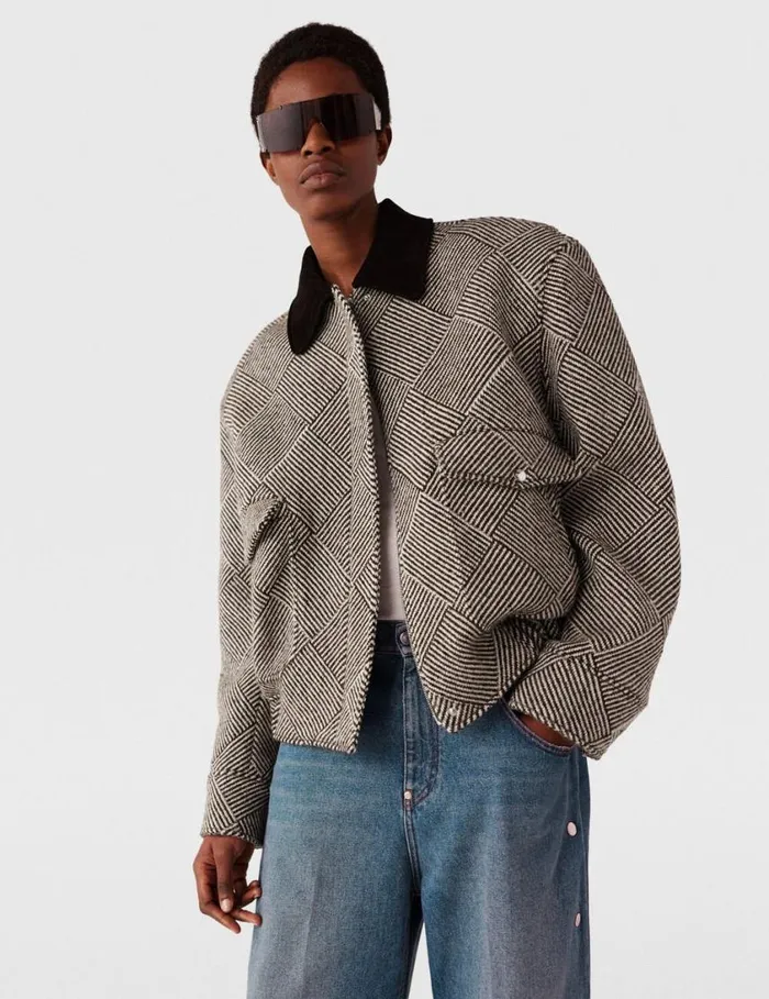 Women Oversized Tweed Bomber Jacket Beige Tweed Stella McCartney Coats And Jackets Women Oversized Tweed Bomber Jacket Beige Tweed Stella McCartney Coats And Jackets