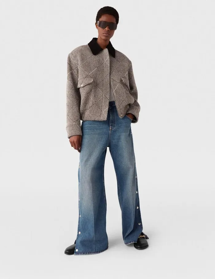 Women Oversized Tweed Bomber Jacket Beige Tweed Stella McCartney Coats And Jackets Women Oversized Tweed Bomber Jacket Beige Tweed Stella McCartney Coats And Jackets